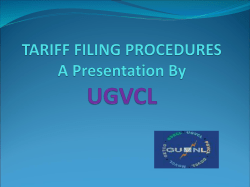 tariff filing procedure for fy 2012-13