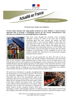 MINIST&Egrave;RE DES AFFAIRES &Eacute;TRANG&Egrave;RES Parents today demand