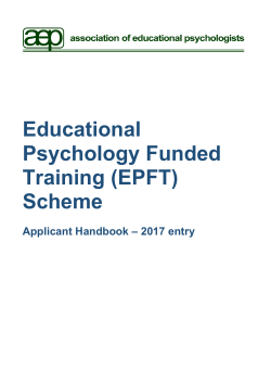 Educational Psychology Funded Training (EPFT) Scheme