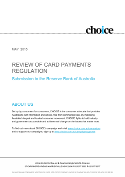 CHOICE | Review of Card Payments Regulation