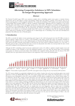 Alleviating Competitive Imbalance in NFL Schedules