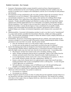 Realistic Constraints * Key Concepts