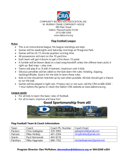 Flag Football Fall Schedule_2016 - Dalton
