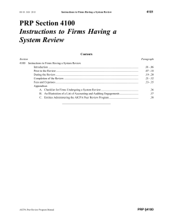 PRP Section 4100 Instructions to Firms Having a System