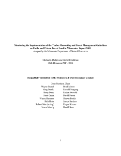 1 Monitoring the Implementation of the Timber Harvesting and