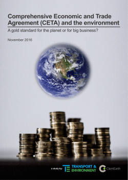 Comprehensive Economic and Trade Agreement (CETA) and the