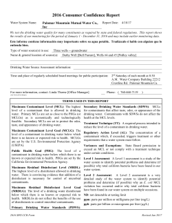 CCR SWS Report Form - Palomar Mountain Mutual Water Company