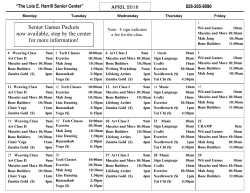 Senior Games Packets now available, stop by the