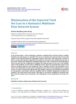 Minimization of the Expected Total Net Loss in a - UiO