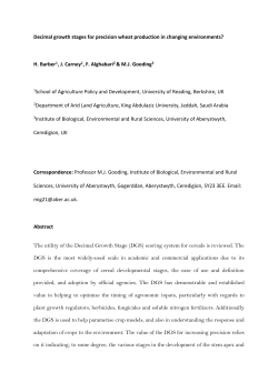 Decimal growth stages for precision wheat production in changing