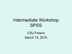 Introductory Workshop SPSS