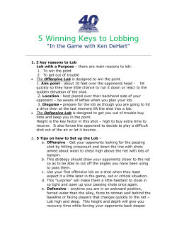 4 Keys to Lobbing - Almaden Valley Athletic Club