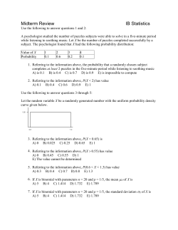 Chapter 7: Random Variables