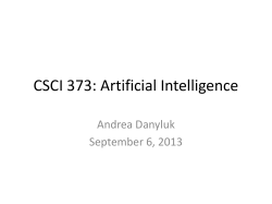 CSCI 373: Artificial Intelligence - Williams College Computer Science