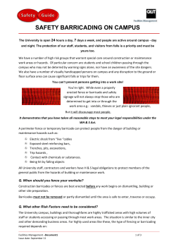 Guide to Barricading at QUT - QUT | Facilities Management
