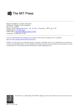 Spoiler problems in peace processes. International security