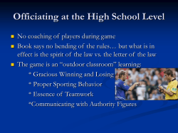 Officiating at the High School Level
