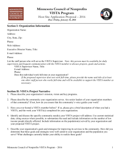 Section I: Organization Information