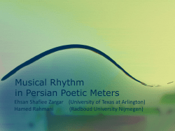 Musical Rhythm in Persian Poetic Meters