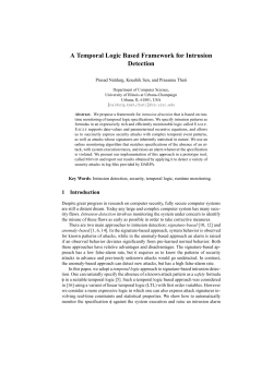 A Temporal Logic Based Framework for Intrusion Detection.