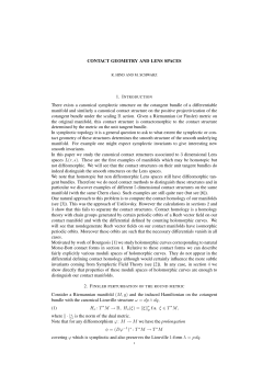 CONTACT GEOMETRY AND LENS SPACES There exists a