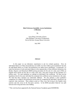 Risk Preference Instability Across Institutions