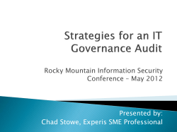 Strategies for an IT Governance Audit