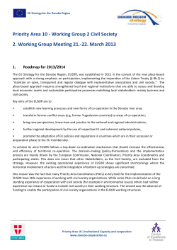 PA10 WG2 Roadmap Handout - Institutional capacity and cooperation
