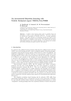 An incremental Bayesian learning rule NADA Technical