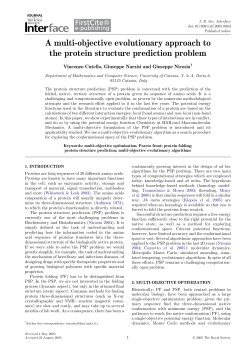 A multi-objective evolutionary approach to the protein