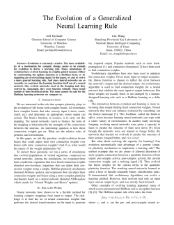 The Evolution of a Generalized Neural Learning Rule