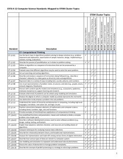 CSTA K-12 Computer Science Standards: Mapped to STEM Cluster