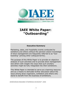 IAEE White Paper: &ldquo;Outboarding&rdquo; - International Association of