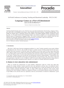 Language Games as a Part of Edutainment