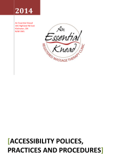 Accessibility Polices, Practices and Procedures