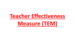 Teacher Effectiveness Measure (TEM)
