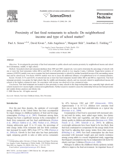 Proximity of fast food restaurants to schools: Do neighborhood