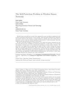 The Self-Protection Problem in Wireless Sensor Networks