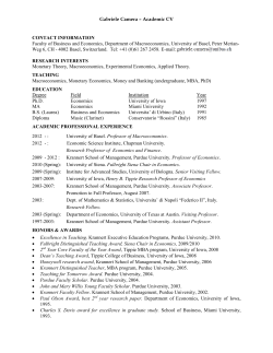 Gabriele Camera &ndash; Academic CV CONTACT INFORMATION