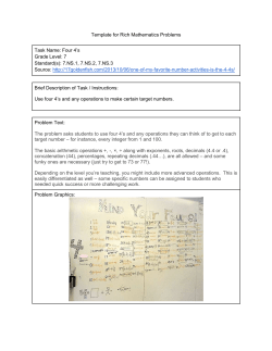 Grade 7 - Problem #1 - Four 4`s