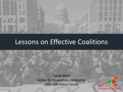 Characteristics of an Effective Coalition by Tanya Beer