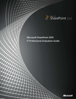 Microsoft SharePoint Server 2010 Evaluation