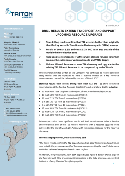 17 03 08 Drill results extend T12 deposit