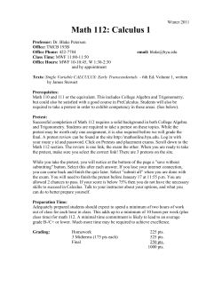 Math212Syllabus - Mathematics Education