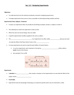 Sec. 5.2 ~ Designing Experiments