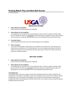 Posting Match Play and Best Ball Scores