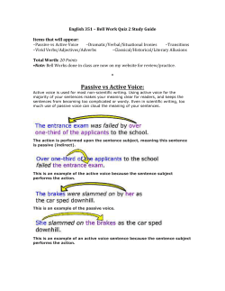 Passive vs Active Voice - Collierville High School