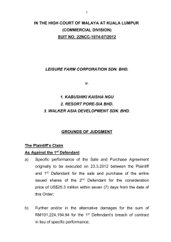 22NCC-1074-07/2012 LEISURE FARM CORPORATION SDN. BHD