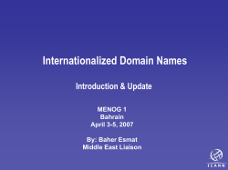 IDNs Introduction and Update - MENOG-1