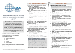 MASCC Teaching Tool for Patients Receiving Oral Agents for